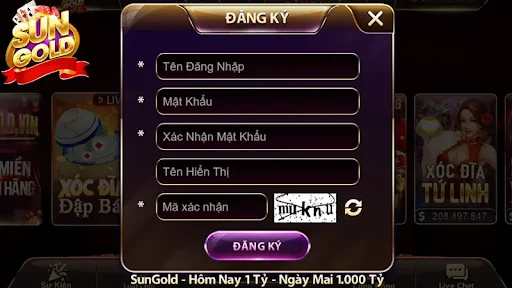 Chi tiết cách đăng ký dễ hiểu tại game bài Sungold